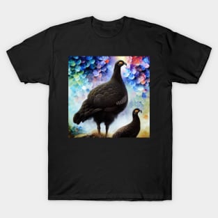 Black Grouse Family Watercolor T-Shirt